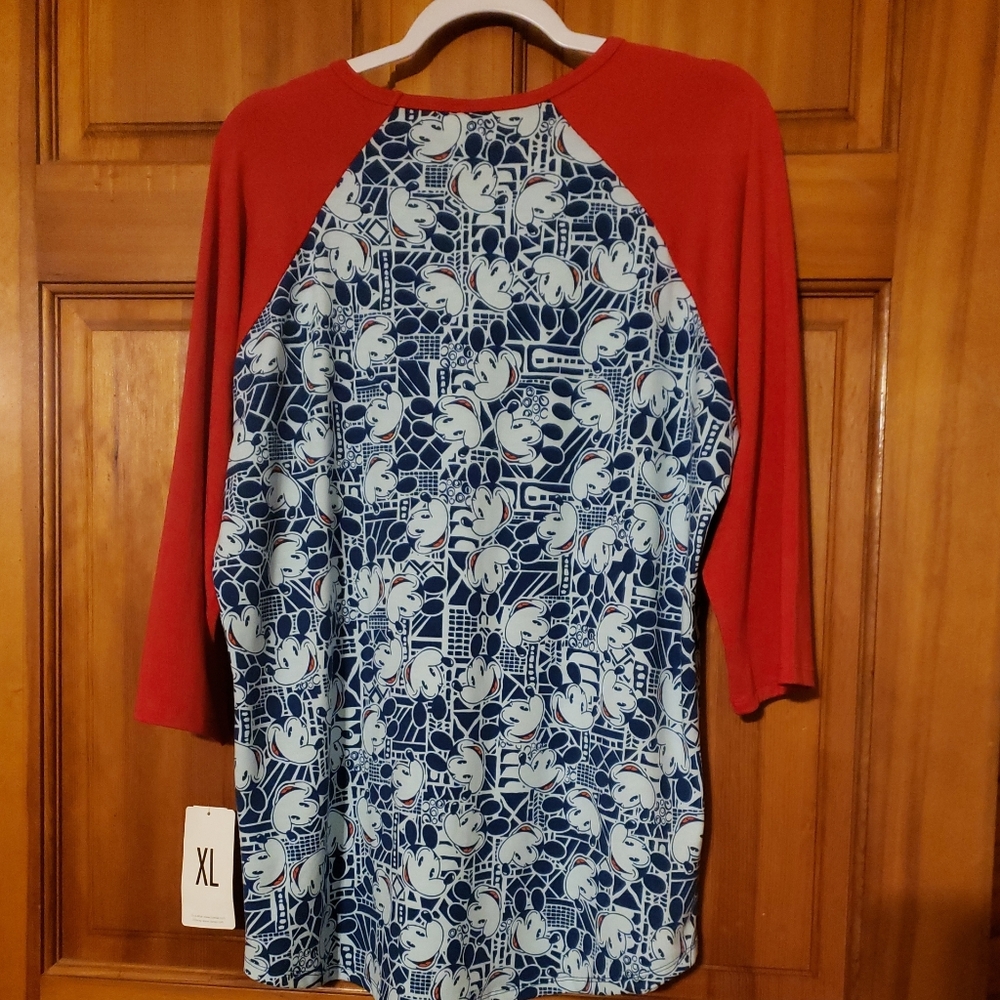 Disney Mickey Mouse Randy Raglan Top XL NWT Lularoe